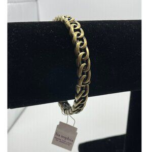 Lia Sophia Interlink Antique Gold Tone Stretch Bracelet – Vintage Bohemian Charm